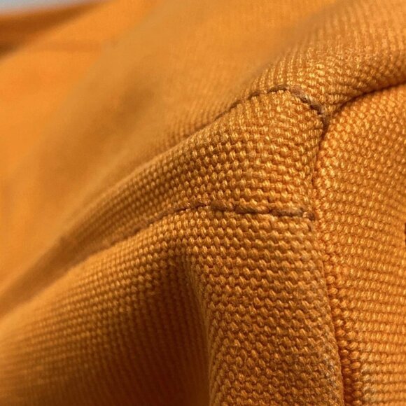 Auth PRADA Canapa Papaya (Orange) Canvas Tote Bag - Picture 7 of 14